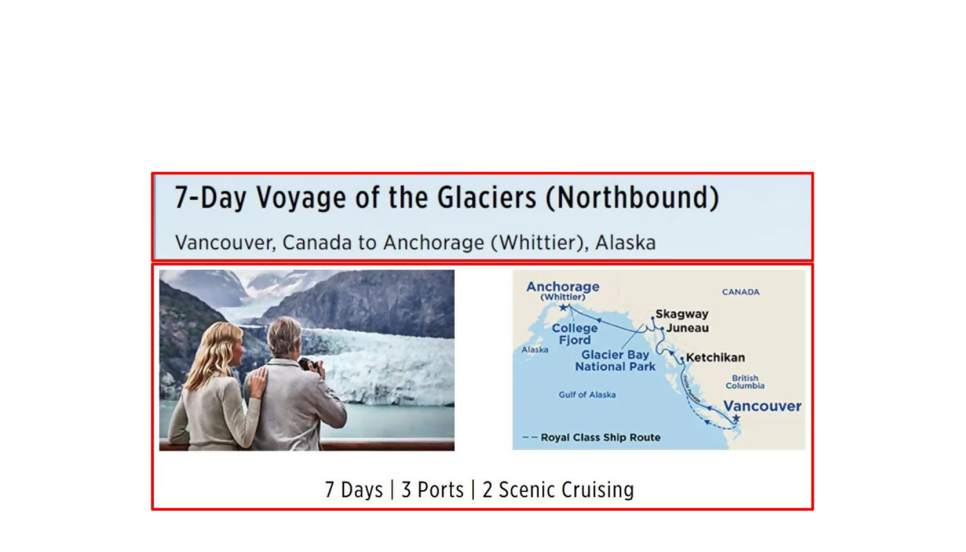7-Day Voyage of the Glaciers (Northbound) Cruise: 6 to 13 August 2022